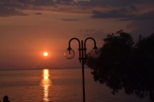 Ηλιοβασίλεμα στο Νότιο Δημοτικό Πάρκο πριν την εκδήλωση, Πάτρα 2021